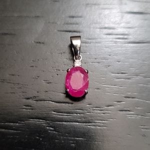 Ruby Silver Pendant